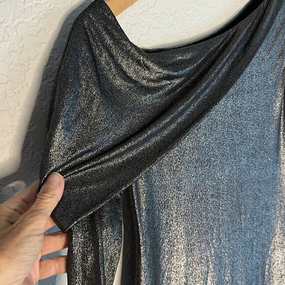 NEW NBD x Revolve Selene Black Metallic One Shoulder Bodycon Dress Date Party - Picture 4 of 6